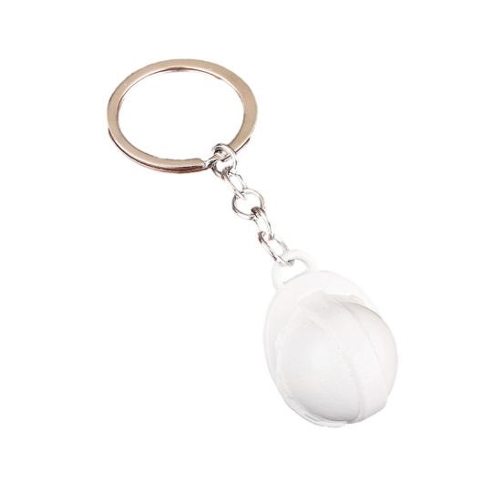 Брелок в виде каски Портативный Мини-дизайн шлема Яркий цвет Брелок Компактный размер Идентификатор ключей Аксессуар для рюкзака