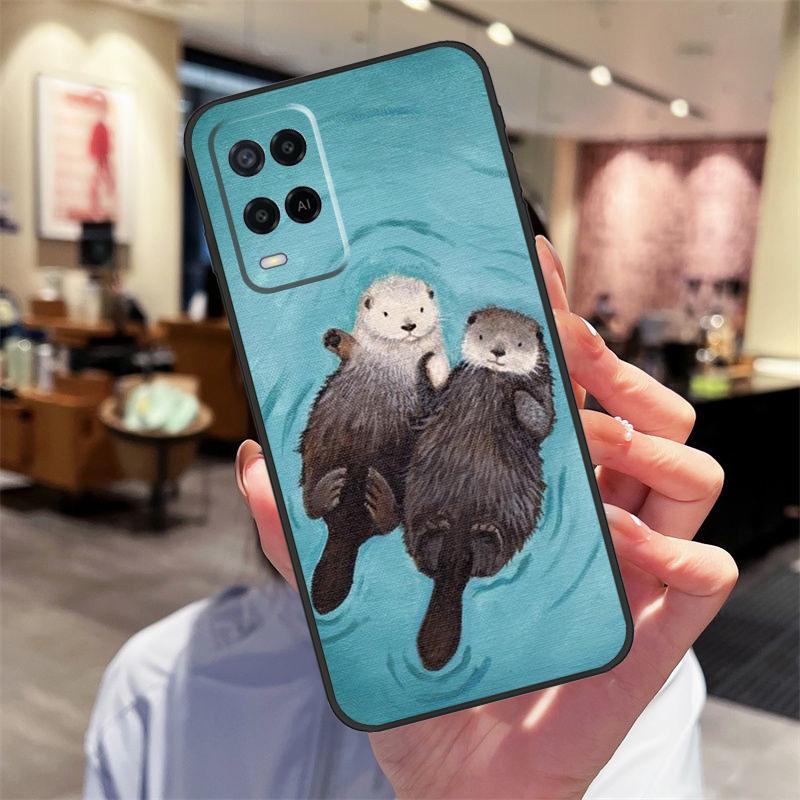 Милый мультяшный выдра Чехол Для Oppo A94 A54 A40 A60 A80 A98 A78 A18 A38 A58 A16 A76 A96 A17 A77 A74 A57S A15 Обложка