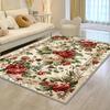 Роскошный винтажный ковер с цветочным принтом, нескользящий, машинная стирка, коврик для пола для декора гостиной, спальни, офиса, моющийся ковер