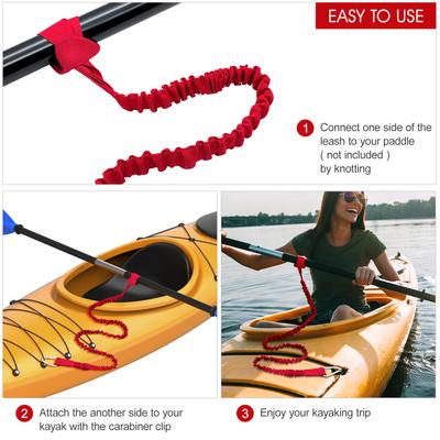 4 шт. в упаковке, легкий поводок для каяка, легкий эластичный спиральный поводок для удочки для каяка для катания на лодках SUP