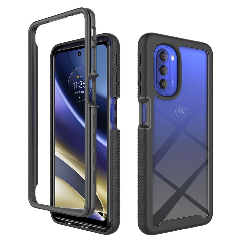 Гибридный противоударный чехол-броня 2-в-1 для Motorola Moto G51 G71 5G G31 G41, ТПУ рамка, задняя крышка из прозрачного акрила