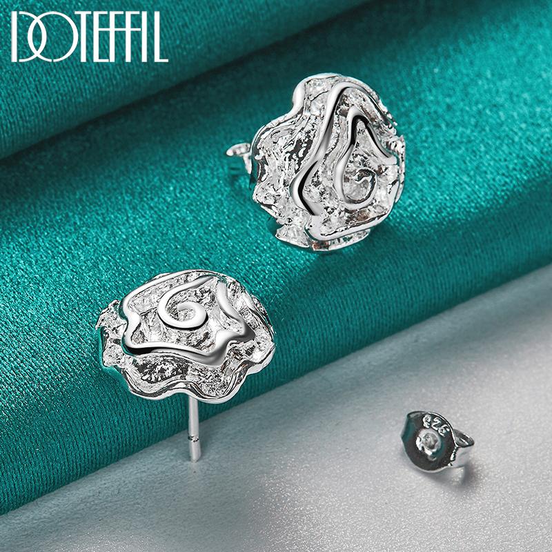 Серьги-розы из стерлингового серебра 925 пробы, свадебные украшения с подвесками