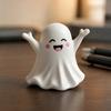 Small Ghost Statue for Shelf Halloween Cute Figurine, Mini Cartoon Statue, Little Spooky Desk Accessory Autumn Desktop Ornament Tiered Tray Home Table