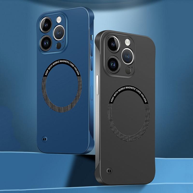 Ультратонкий безрамный роскошный ударопрочный однотонный чехол Magsafe для iPhone 16 15 14 13 12 Pro Max 11 Samsung S24 S23 S22 Ultra