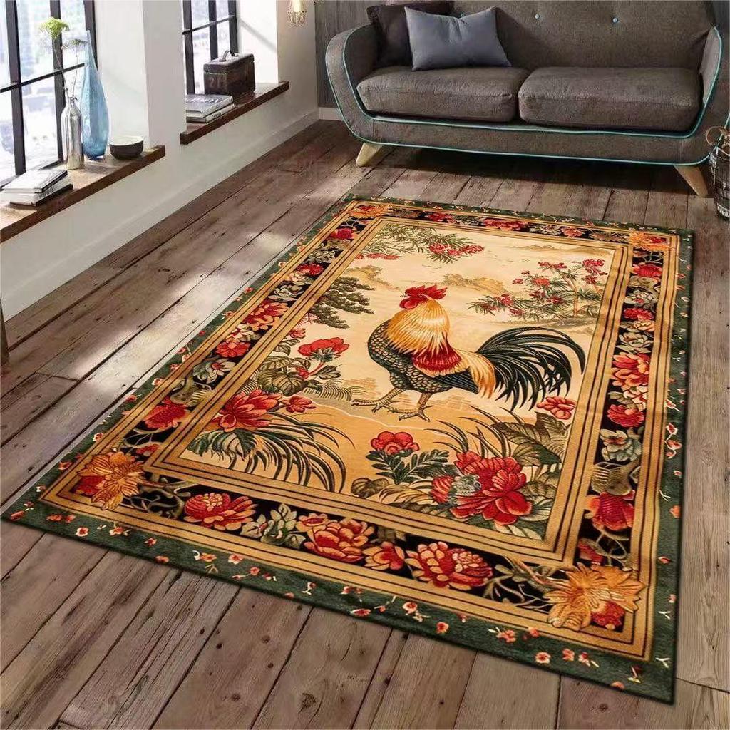 Китайский Традиционный Петух Пион Цветочный Узор Цветочный Ковер Нескользящий Коврик Коврик для Гостиной Украшение Дома Восточный Декор