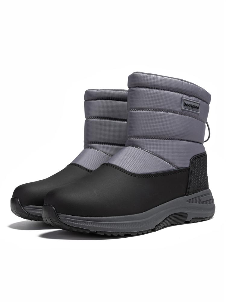 BAASPLOA Мужская зимняя обувь из хлопка, водонепроницаемая искусственная кожа, теплые кроссовки, нескользящая мужская обувь для пеших прогулок, мужские уличные теплые и флисовые зимние ботинки для мужчин