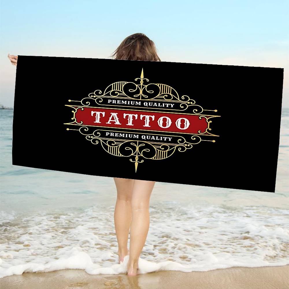 T-Tattoo Shop Микрофибровое одеяло Быстросохнущие пляжные полотенца Большой размер с принтом Супервпитывающее полотенце-одеяло для бассейна