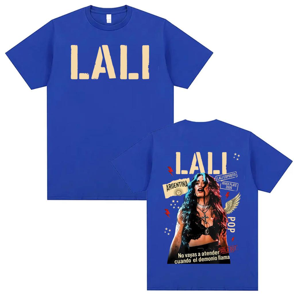 Singer Lali Esposito LA QUE LE GANA AL TIEMPO 2026 Tour Tshirt Retro Fashion Oversized T Shirt Unisex Women Cotton Casual Tshirts