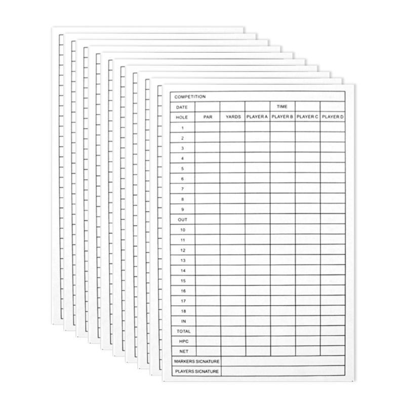 5/10pcs Coated Paper Score Cards Golf Scorecard Portable Golf Score Sheet Record Scores Keeper Sports Accessory