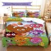Moshi Monsters Pattern Bedding Set Quilt Cover Pillowcase Home Decor Gift (1 * duvet cover + 2 * pillowcase, without core)
