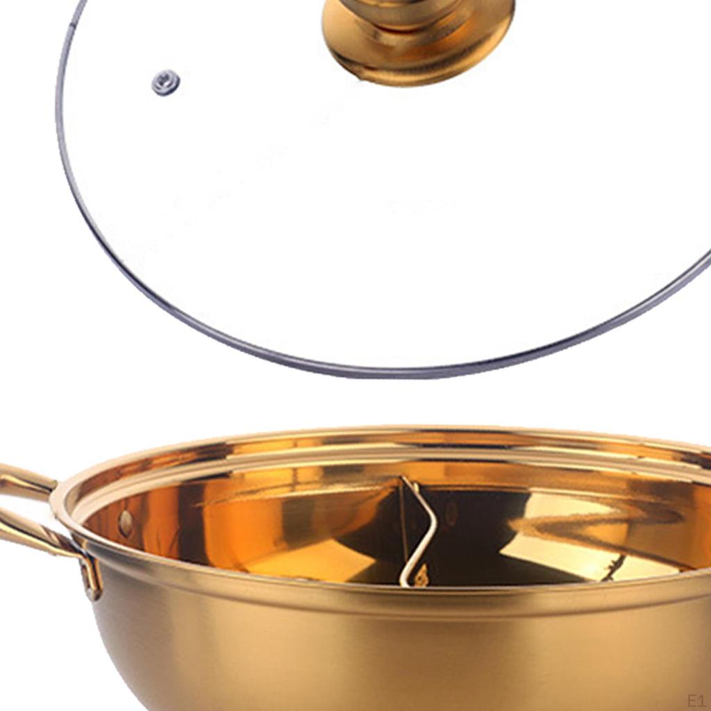 Разделенный горшок для супа с двумя ушками, легко моющийся, ароматный китайский суп-тушеное мясо с овощами Шабу для