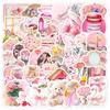 50 Watercolor Pink Series Graffiti Stickers Mobile Phone Computer Suitcase Waterproof Decorative Stickers DIY Stickers