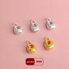 Подвеска-слиток с иероглифом «Фу» из стерлингового серебра S999 для DIY-браслетов и ожерелий с кристаллами, с золотыми бусинами и плетеным шнуром