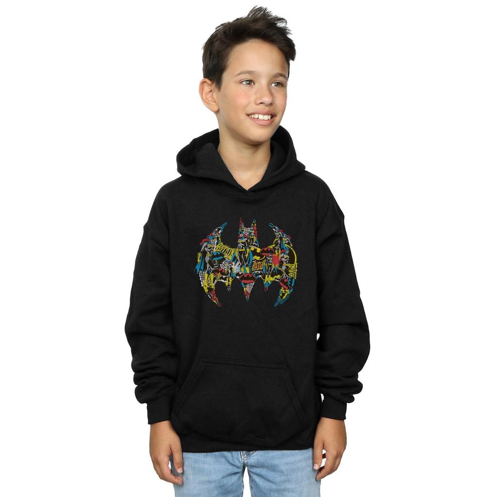 DC Comics Boys Batman Batgirl Logo Collage Hoodie