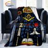 Print Freemasonry Flannel Blanket Masonic Air Conditioning Sofa  Portable Travel Camping   Suitable for All Season