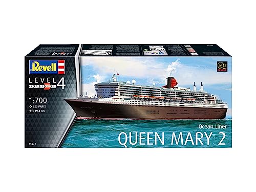 German Revell 1/700 Scale Luxury Cruise Ship Queen Mary 2 Plastic Model 05231