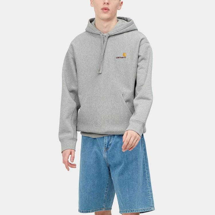 Carhartt WIP Однотонная толстовка с капюшоном и вышивкой логотипа на шнурке Мужские толстовки Серый I028279-V6-XX