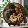 Elegant African Holy Family Round Wooden Wall Art - Perfect for Home & Office Decor, African Home Decor Family Wall Decor