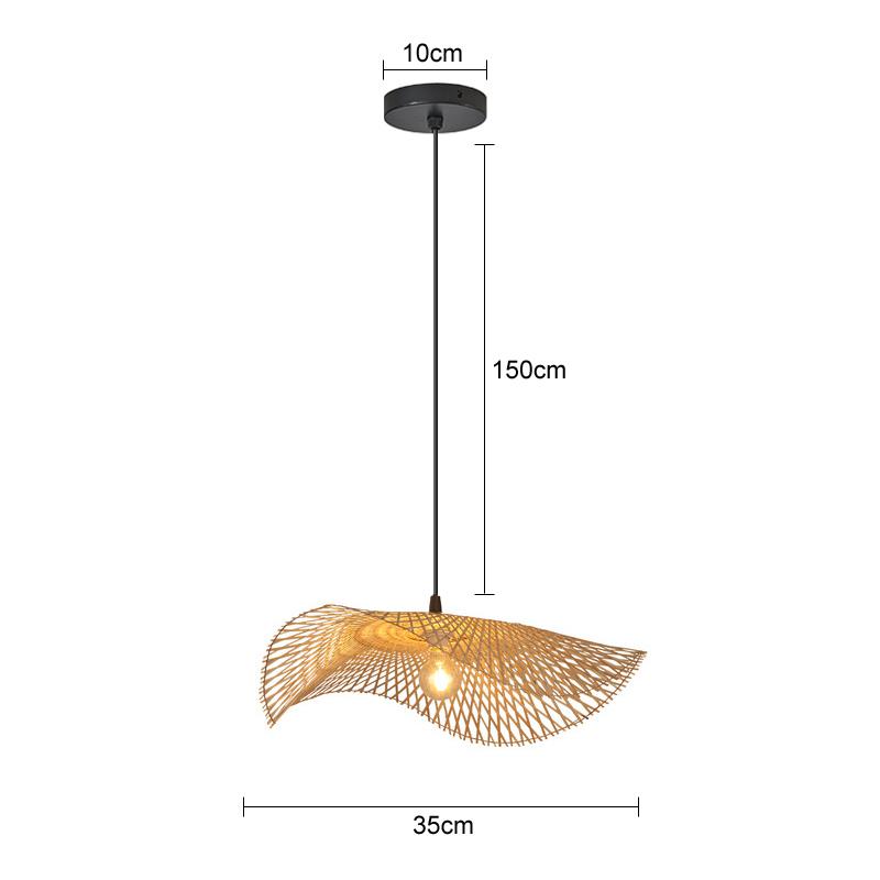 1Pcs Hand Woven Bamboo Pendant Lights Southeast Asia Dia 35cm Rattan Wicker Chandelier Dining Rroom Bamboo Art Lamp