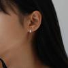 NORMALLEE [Silver 925] Water Drop One-touch Earrings (S)