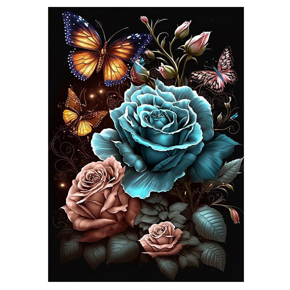 30x40cm Rose Flower Diamond Painting Full Round Square Diamond Living Room Bedroom Decorative Artwork DIY Kit