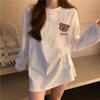 Basic Casual White T Shirts Women Oversized Long Sleeve Korean Fashion Solid Color Tees Aesthetic Hippie Tshirts Female