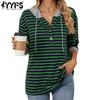 Women's Fashion Casual Stripe Print Long Sleeve Hooded Hoodies & Sweatshirts