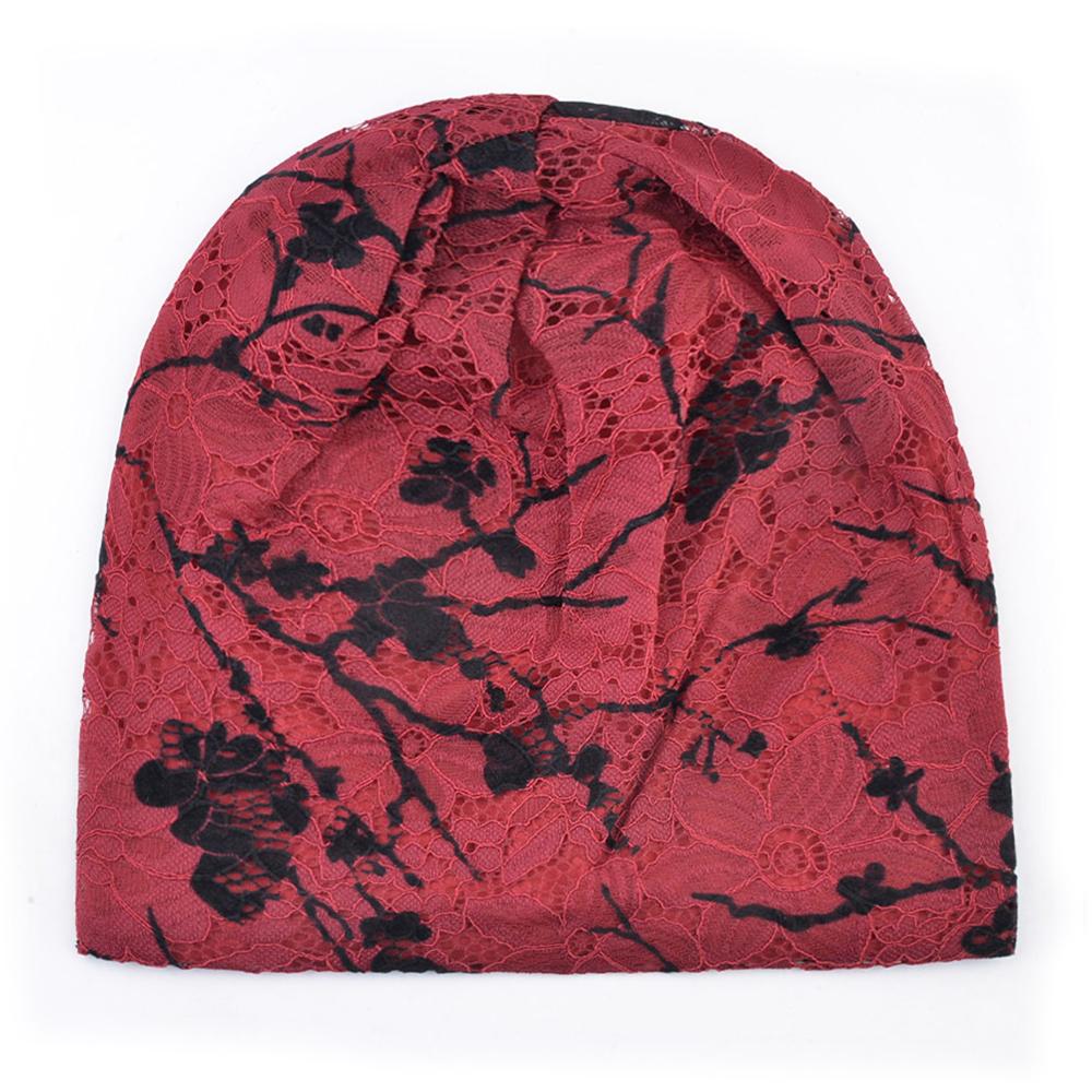 Женская шапка-бини, вязаные кружевные шапки с цветочным узором, женские весенне-летние шапочки Skullies, однотонные головные уборы, шапочка, женская шапка Gorras