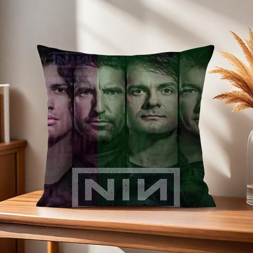 Подушка с принтом N-Nine Inch N-Nails Мягкая и удобная Наволочка для дивана Гостиной Домашнего офиса Декор и Защитные чехлы