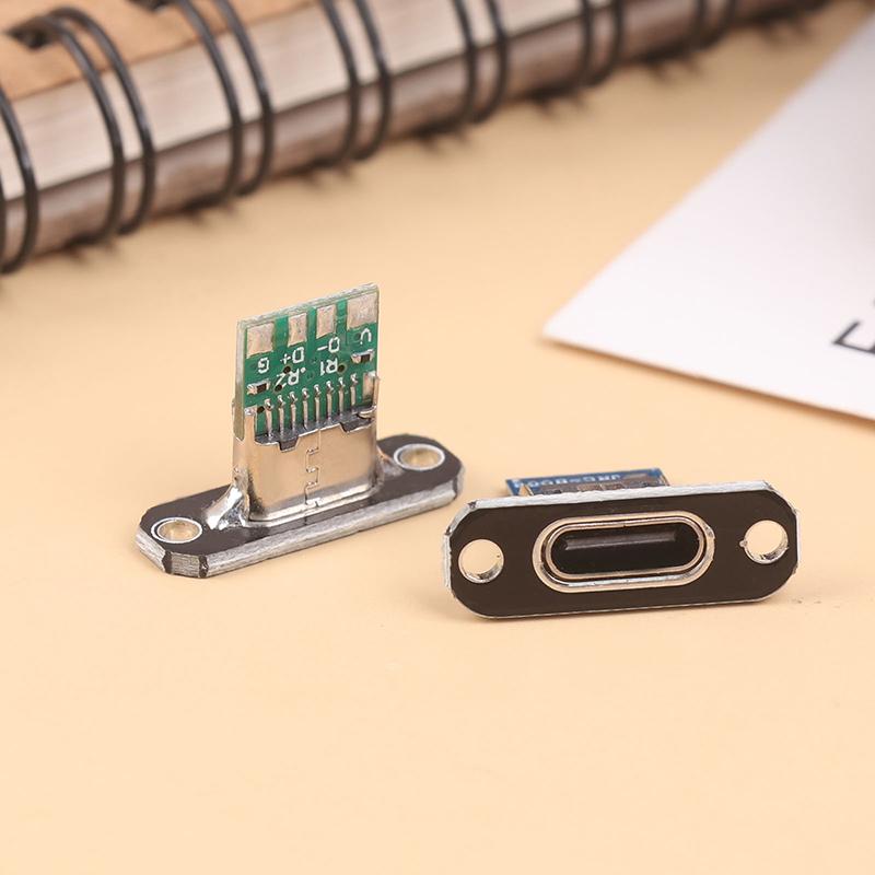 5 шт. разъем USB 3.1 Type C с винтовой фиксирующей пластиной Type-C USB Jack 3.1 Type-C 2Pin 4Pin женский разъем разъем для зарядки порт
