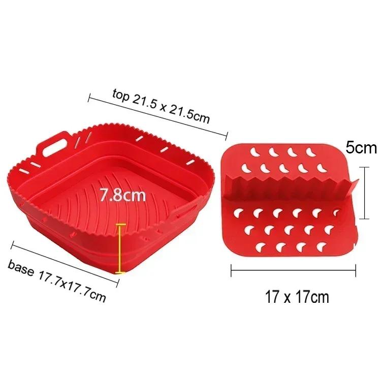 Silicone Tray Oven Baking Tray Pizza Fried Chicken Baking Tool Reusable Liner Easy Clean Airfryer Silicone Basket Kitchen Tool