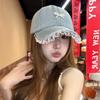 Bowknot Bowknot Baseball Hat Pearl Peaked Cap Fashion Denim Hat  Girl
