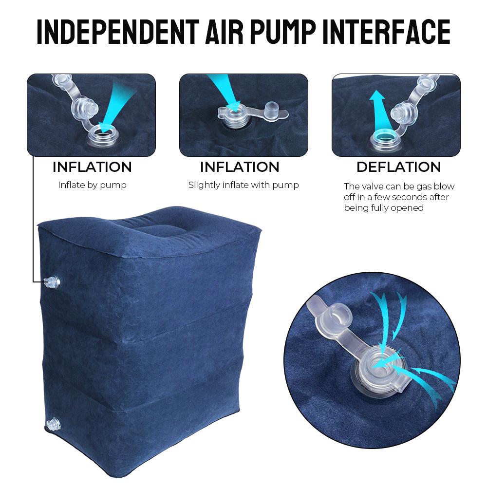 Footrest Pillow Travel Foot Rest Pillows Foot Pad PVC On Airplane Car Bus Inflatable Adjustable High 3 Layers