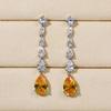 Women's Sparkling Water Drop Earrings Elliptical Geometric Zircon CZ Simple Luxury Engagement Fashion Jewelry Accessory