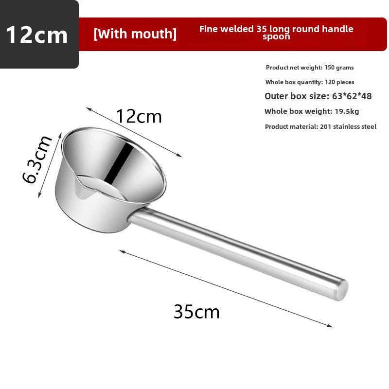 "Thickened Stainless Steel Non-Magnetic Kitchen Spoon: Ideal for Soup, Porridge, and Water"