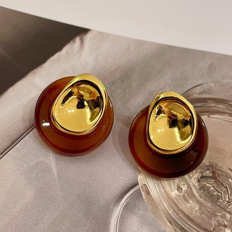 Серьги JMXD из натурального камня Тигровый глаз для женщин, Минималистичные изящные золотистые пусеты, Ретро эстетика, Украшения для ушей, Серьги с кристаллами для исцеления чакр