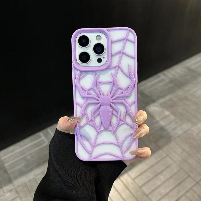 2025 Cool 3D Spider Hollow Dissipate Heat Phone Case For iPhone16 15 14 13 12 11 Pro Max Plus Shockproof Soft Silicone Cover