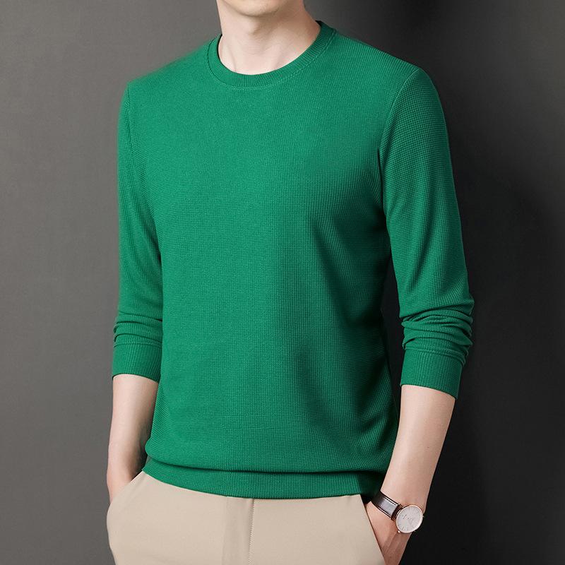 Толстовка мужская весенне-осенняя модная с длинными рукавами и круглым вырезом, свободный пуловер, повседневный топ, мужской вязаный свитер