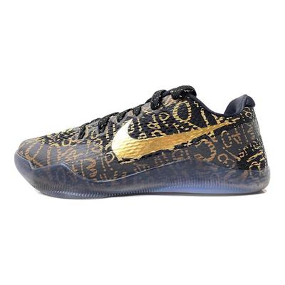 Kobe 11 Mamba Day ID Граффити Низкие Баскетбольные Кроссовки Мужские кроссовки Черный Золотой 865773-991