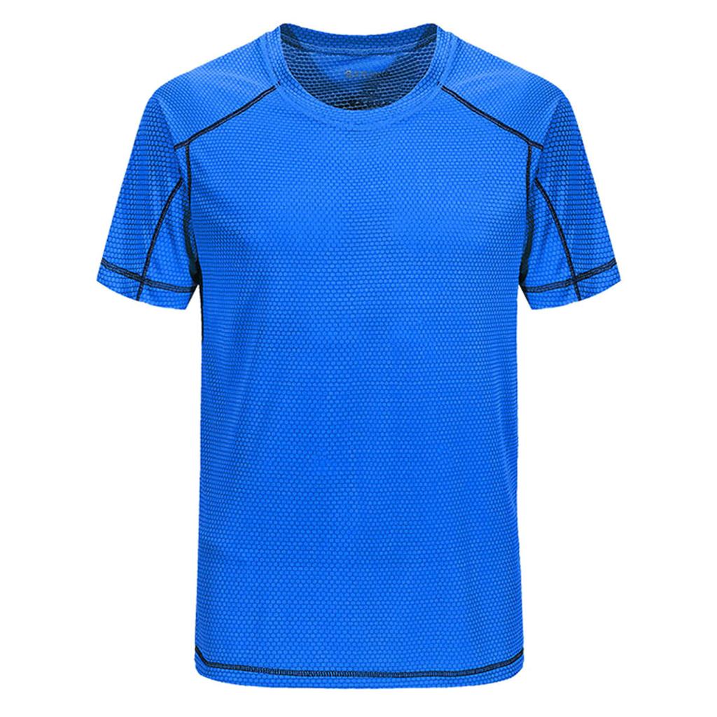Men Summer Shirts Short Sleeve Tops Quick Dry Solid Color Athletic Sports Tops Plus Size