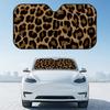 Leopard Print Sun Visor Reusable Aluminum Foil UV Protector Heat Three-layer Insulation Windshield Sunshades