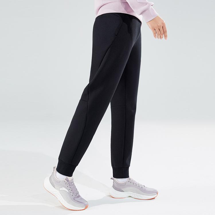 Anta Однотонные прямые брюки-джоггеры женские, черные 162317320-1