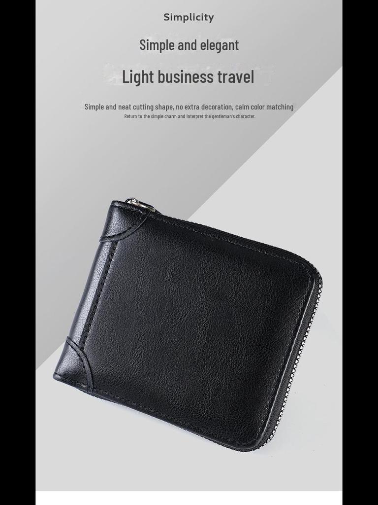 Мужской классический многофункциональный кошелек: Стильный, компактный и прочный, с несколькими отделениями для карт и кошельком для монет