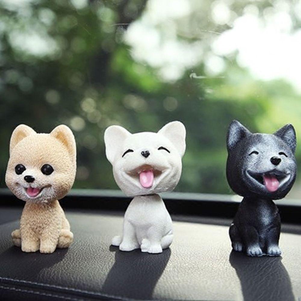 1PC Cute Car Interior Resin Nodding Puppy Dashboard Ornament Shaking Head Dog Car Swing Toys
