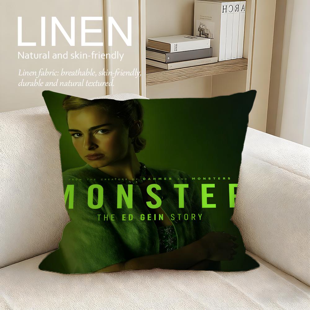 Monster The Ed Gein Story Cushion Cover Pillowcase Set Pcs x x Breathable Washable Sofa Cushion Cover
