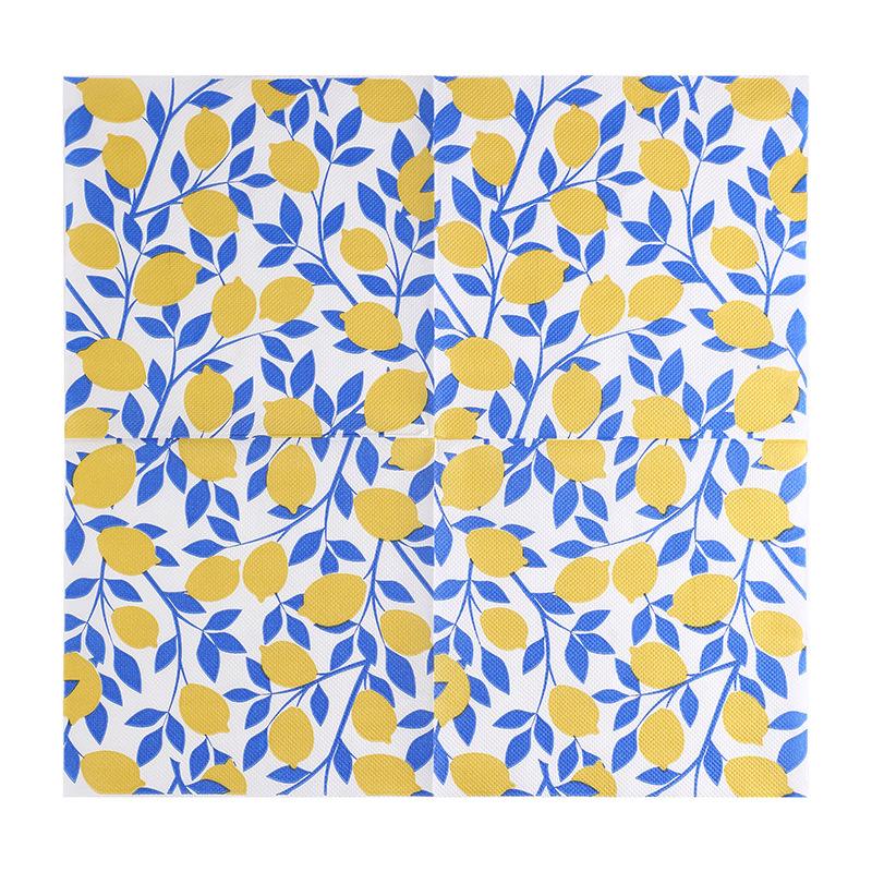 20 шт./упак. 33*33 см 2-слойные одноразовые салфетки для вечеринок с рисунком фруктов