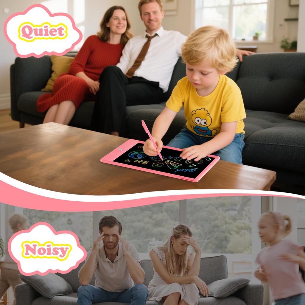 EooCoo Многоразовая доска для рисования с ЖК-дисплеем, Цветная доска для рисования дудлов и Игровая доска, Подарок в пасхальную корзину 2025 года для всех возрастов и Развивающая игрушка для