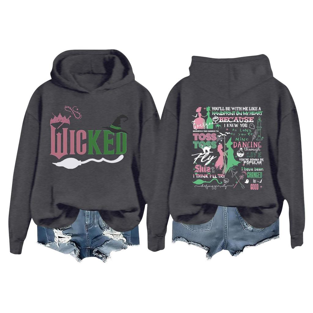 Женская повседневная толстовка с длинным рукавом и принтом Bad Witch