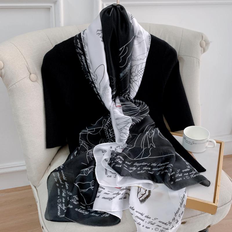 Luxury Brand Women Scarf Fashion Print Silk Scarves Summer Shawls And Wraps Soft Pashmina Lady Bandana Foulard Hijabs