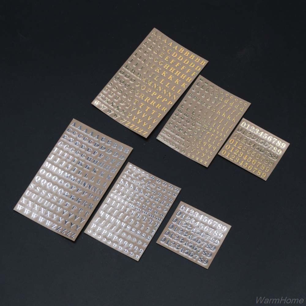Resin Filler Gold&silver Alphabet Sticker Labels Stickers Epoxy Filling Sticker Number Sticker